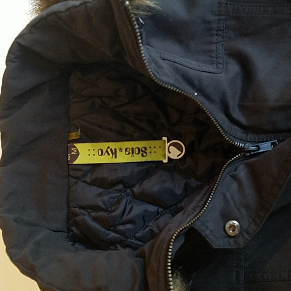 Soia & Kyo Dark Graphite Grey Insulated Parka with Hood Water Repellent Medium - Picture 7 of 13